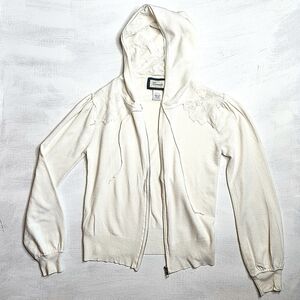 Emmelee for F.C. Cream Zip Up Hooded Jacket with Lace Details